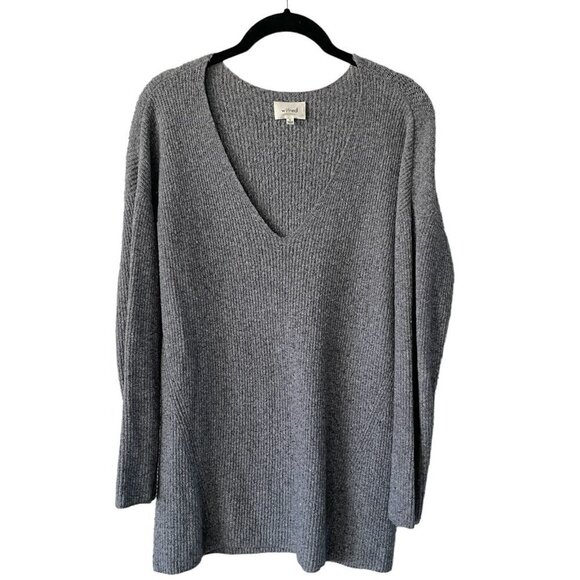 ARITZIA Wilfred V-Neck Knit Sweater Long Sleeve Pullover Casual Gray Medium - Picture 1 of 7